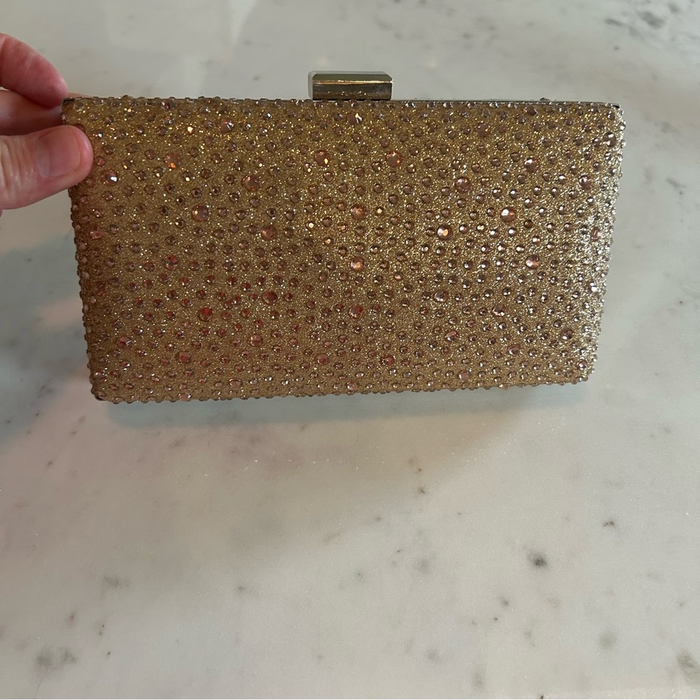Dazzle Dazzle 🎉 bejeweled gold hard case clutch